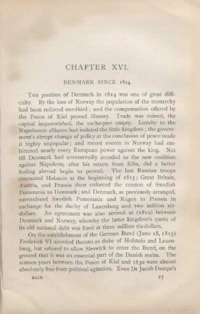 Chapter XVI. Denmark Since 1814.