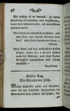 Eilfter Tag. - Zwanzigster Tag.