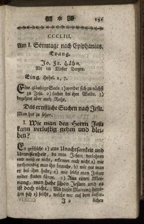 CCCLIII. Am I. Sonntage nach Epiphanias. Evang.