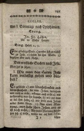 CCCLIII. Am I. Sonntage nach Epiphanias. Evang.