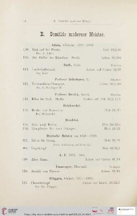 B. Gemälde moderner Meister (Nr. 109 - 162)