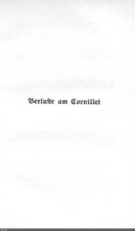Verluste am Cornillet