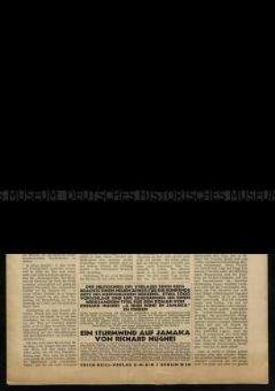 Zeitung "Literarische Welt" 7. Jahrgang 1931