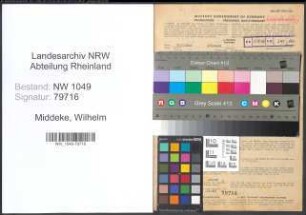 Entnazifizierung Wilhelm Middeke , geb. 22.05.1906 (Baumeister)