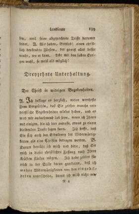 Dreyzehnte Unterhaltung. Der Christ in widrigen Begebenheiten.