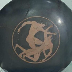 Athen. Agora-Museum. Epiktetos: Kylix mit Boxern, um 500 v. Chr. Aus Brunnenschacht südlich der Attalos-Stoa