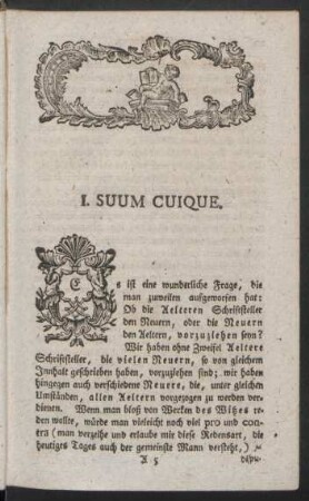I. Suum Cuique
