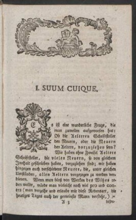 I. Suum Cuique