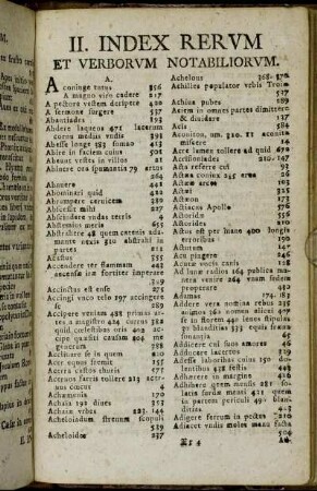 II. Index Rerum et Verborum notabiliorum.