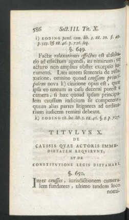 Titulus X. De Caussis Quae Actoris Immedietatem Requirunt, ...