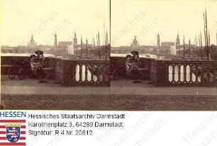 Dresden, Panorama von der Marienbrücke aus