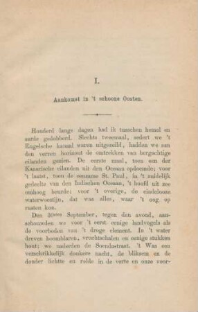 I. Aankomst in 't schoone Oosten