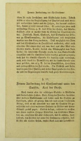 12. Fernere Ausbreitung des Christenthums unter den Sachsen. Karl der Große