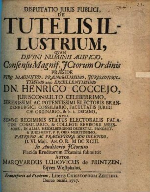 Disp. iur. publ. de tutelis illustrium