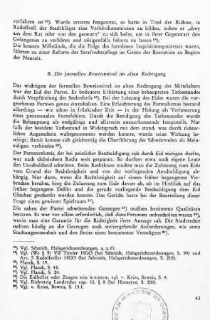 B. Die formellen Beweismittel im alten Rechtsgang