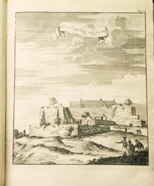 Fort St. Antony, Axim : Axim, Fort St. Antony. Kupferstich, aus: Willem Bosman: Nauwkeurige beschryving van de Guinese Goud-tand-en Slave-kust, Amsterdam 1757