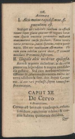 Caput XII. De Cervo