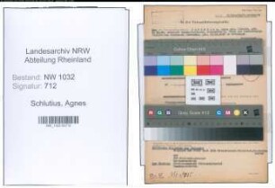 Entnazifizierung Agnes Schlutius , geb. 09.11.1886 ()