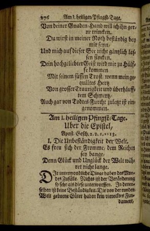 Am I. heiligen Pfingst-Tage – Am III. heiligen Pfingst-Tage