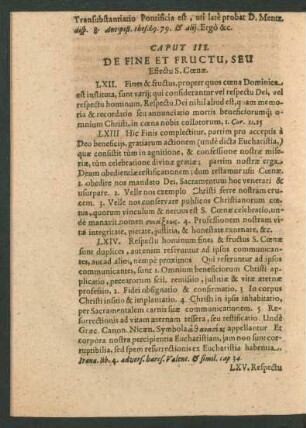 Caput III. De Fine Et Fructu, Seu Effectu S. Coenae.