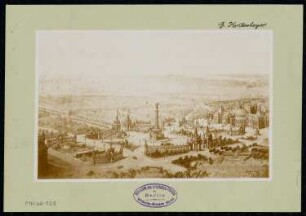 Umgestaltung des Königsplatzes, Berlin-Tiergarten Monatskonkurrenz April 1895: Perspektivische Ansicht (Vogelschau)