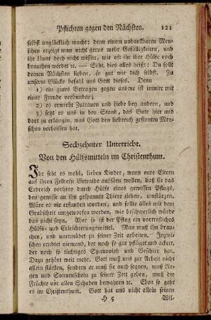 Von den Hülfsmitteln im Christenthum.