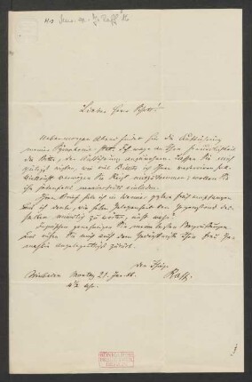 Brief an Franz Schott : 21.01.1856