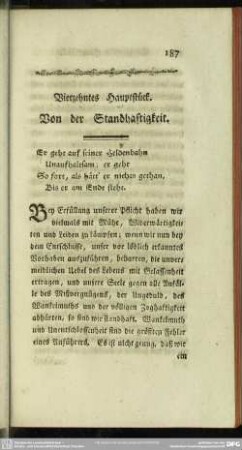 Vierzehntes Hauptstück. Von der Standhaftigkeit