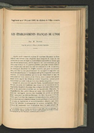 Les Établissements Francais De L'Inde.