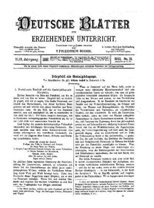 Dörpfeld als Sozialpädagoge