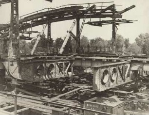 Berlin-Spandau. Freybrücke im Bau