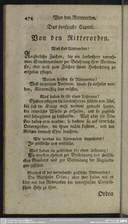 Das funfzigste Capitel. Von den Ritterorden