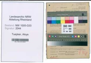Entnazifizierung Aloys Tuepker , geb. 31.12.1893 (Lehrer)