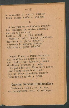 Canción Nacional Guatemalteca