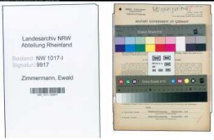 Entnazifizierung Ewald Zimmermann , geb. 15.09.1894 (Schneider)