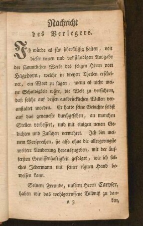 Nachricht des Verlegers