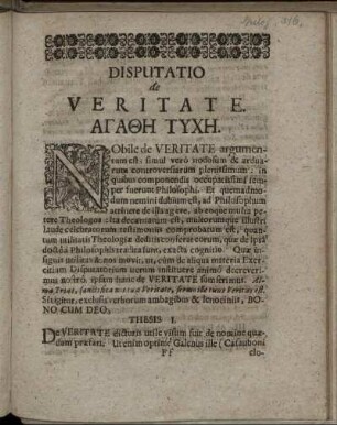 Disputatio de Veritate.