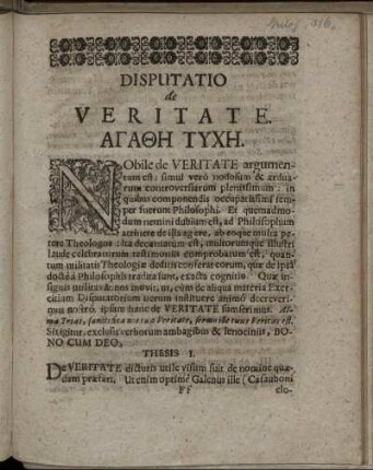 Disputatio de Veritate.