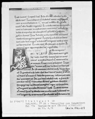 Evangeliar — Initiale A (mbulans), Folio 17verso