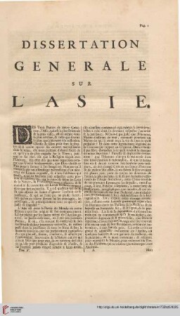 Dissertation generale sur l'Asie