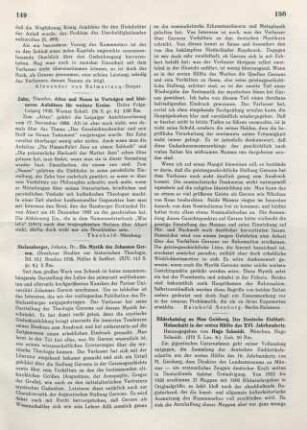 149-150 [Rezension] Stelzenberger, Johannes, Die Mystik des Johannes Gerson