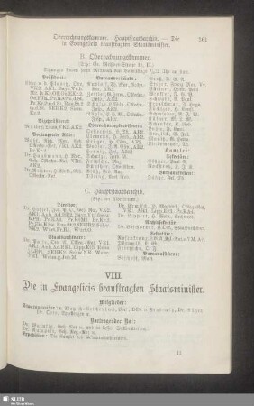 VIII. Die in Evangelicis beauftragten Staatsminister
