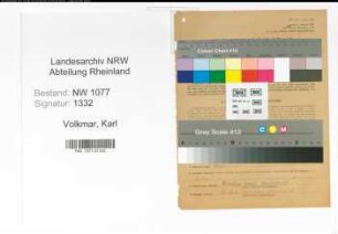 Entnazifizierung Karl Volkmar , geb. 07.01.1898 (Polizist)