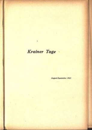 Krainer Tage