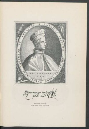 Amerigo Vespucci. : Nach einem alten Kupferstich.