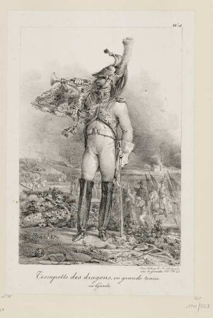Trompette des dragons, en grande tenue, Blatt 16 der Folge "Kostüme der Kaisergarde"