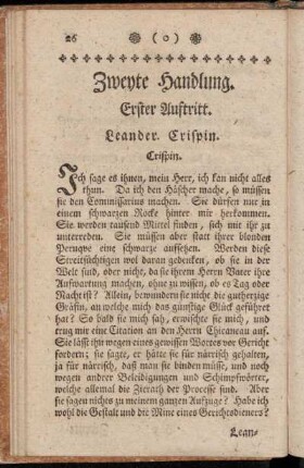 Erster Auftritt. Leander. Crispin.