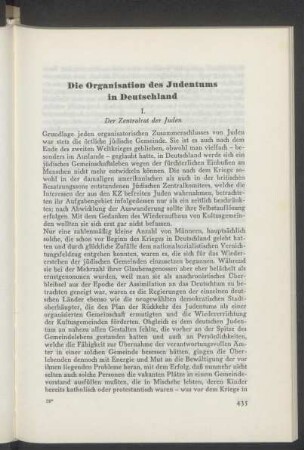 I. Der Zentralrat der Juden