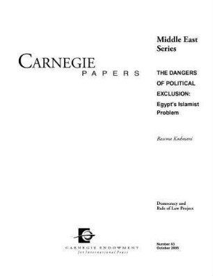 The dangers of political exclusion : Egypt's Islamist problem