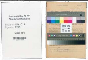 Entnazifizierung Ilse Modl , geb. 20.03.1913 (Chorsaengerin)